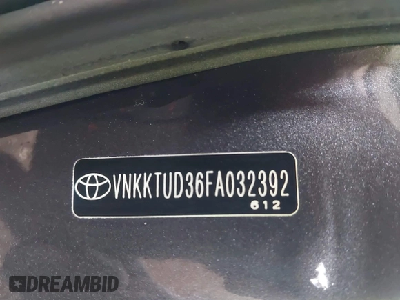 2015 Toyota Yaris L with VIN VNKKTUD36FA032392, listed as a IAAI auction lot 41727506 with 72,261 mi miles and . Bid and sale history available at DreamBid. Image 9.
