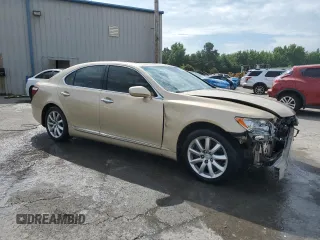 2007 Lexus LS 460 with VIN JTHBL46F975050247, listed as a Copart auction lot 60001855 with 175,261 mi miles and Salvage title. Bid and sale history available at DreamBid. Image 4.