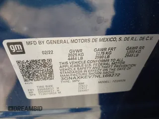 2022 Chevrolet Equinox LT z VIN 3GNAXKEV7NL169272, wystawiony jako IAAI lot #42371473 z przebiegiem 73 073 mil mil oraz . Historia ofert i sprzedaży dostępna na DreamBid. Obrazek 9.