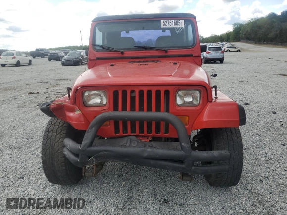 1995 Jeep Wrangler S with VIN 1J4FY19P4SP318216, listed as a Copart auction lot 52751605 with 241,154 mi miles and Salvage title. Bid and sale history available at DreamBid. Image 5.
