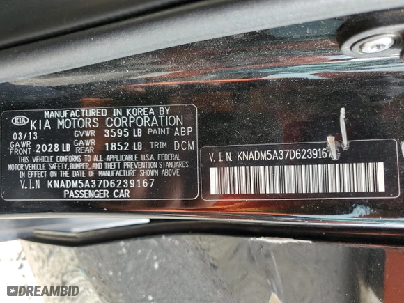 2013 Kia Rio SX with VIN KNADM5A37D6239167, listed as a Copart auction lot 71542424 with 141,221 mi miles and Clean Title. Bid and sale history available at carsss.com. Image 12.