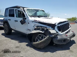 2024 Jeep Wrangler Rubicon z VIN 1C4PJXFG1RW300794, wystawiony jako Copart lot #60173765 z przebiegiem 22 652 mil mil oraz Czysty tytuł • Clean title. Historia ofert i sprzedaży dostępna na DreamBid. Obrazek 4.