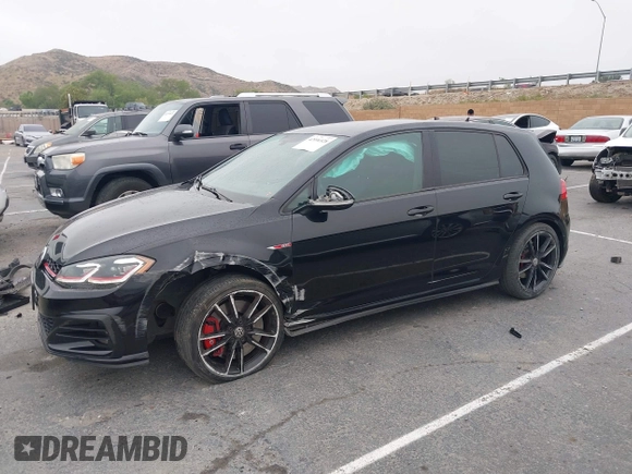 2019 Volkswagen Golf GTI S with VIN 3VW5T7AU3KM005648, listed as a IAAI auction lot 42096528 with 57,352 mi miles. Bid and sale history available at carsss.com. Image 14.