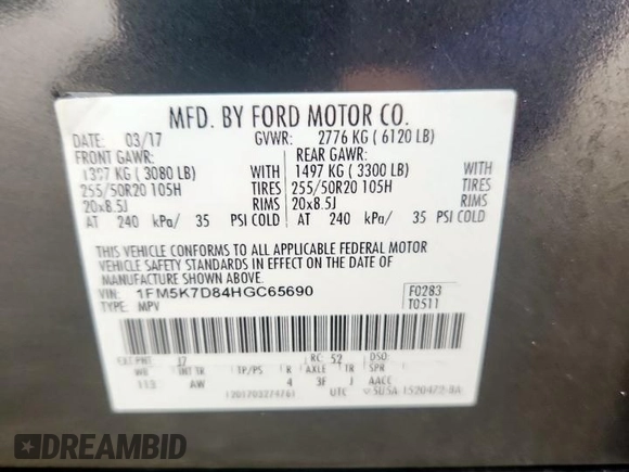 2017 Ford Explorer XLT z VIN 1FM5K7D84HGC65690, wystawiony jako Copart lot #59367475 z przebiegiem 148 492 mil mil oraz Czysty tytuł • Clean title. Historia ofert i sprzedaży dostępna na DreamBid. Obrazek 13.
