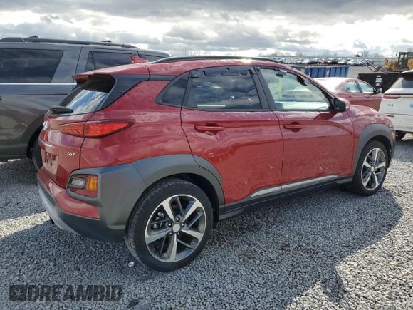 2021 Hyundai Kona Ultimate with VIN KM8K53A53MU630112, listed as a Copart auction lot 50087575 with 19,523 mi miles and Salvage Title. Bid and sale history available at carsss.com. Image 3.
