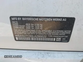 2020 BMW 3 Series M340i with VIN WBA5U7C00LA286622, listed as a IAAI auction lot 41837096 with 63,565 mi miles and . Bid and sale history available at DreamBid. Image 9.