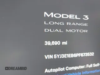 2023 Tesla Model 3 Long Range with VIN 5YJ3E1EB6PF673532, listed as a IAAI auction lot 41885716 with 39,690 mi miles and . Bid and sale history available at DreamBid. Image 15.