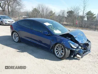 2022 Tesla Model 3 Long Range with VIN 5YJ3E1EB0NF191717, listed as a IAAI auction lot 41722202 with 67,811 mi miles. Bid and sale history available at carsss.com. Image 1.