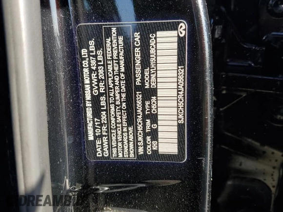 2018 Infiniti QX30 Luxury with VIN SJKCH5CR4JA056321, listed as a Copart auction lot 76099664 with 56,537 mi miles and Salvage Title. Bid and sale history available at DreamBid. Image 13.