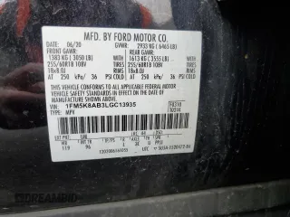 2020 Ford Police Interceptor Utility z VIN 1FM5K8AB3LGC13935, wystawiony jako Copart lot #56935805 z przebiegiem 88 012 mil mil oraz Szkody całkowita. Historia ofert i sprzedaży dostępna na DreamBid. Obrazek 14.