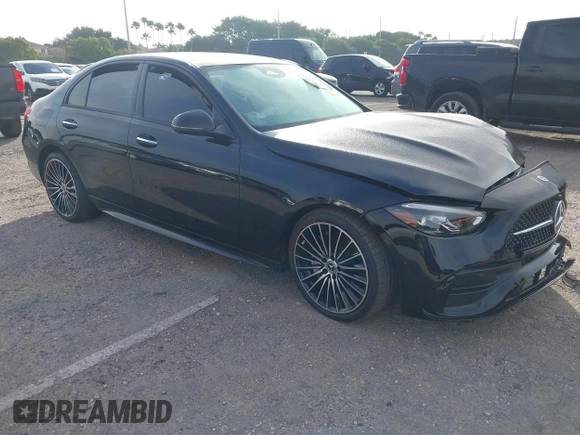 2024 Mercedes-Benz C 300 with VIN W1KAF4GB8RR174057, listed as a IAAI auction lot 41169566 with 9,340 mi miles and . Bid and sale history available at DreamBid. Image 1.
