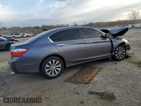 2013 Honda Accord Sdn EX-L with VIN 1HGCR2F82DA175654, listed as a Copart auction lot 50581295 with Not Provided miles and Salvage Title. Bid and sale history available at carsss.com. Image 3.