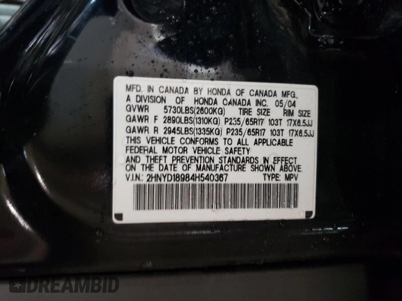 2004 Acura MDX Touring Pkg RES w/Nav with VIN 2HNYD18984H540367, listed as a Copart auction lot 49485845 with 174,276 mi miles and Salvage Title. Bid and sale history available at carsss.com. Image 12.