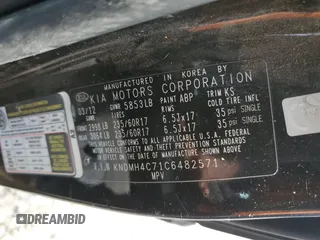 2012 Kia Sedona EX with VIN KNDMH4C71C6482571, listed as a Copart auction lot 43040415 with 111,640 mi miles and Clean Title. Bid and sale history available at carsss.com. Image 13.