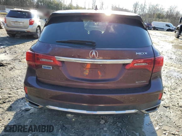 2017 Acura MDX with VIN 5FRYD4H38HB043946, listed as a Copart auction lot 44726245 with 135,660 mi miles and Salvage Title. Bid and sale history available at carsss.com. Image 6.