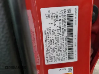 2022 Honda Civic LX z VIN 2HGFE2F2XNH528522, wystawiony jako Copart lot #53496375 z przebiegiem 47 127 mil mil oraz Szkoda całkowita • Salvage title. Historia ofert i sprzedaży dostępna na DreamBid. Obrazek 14.