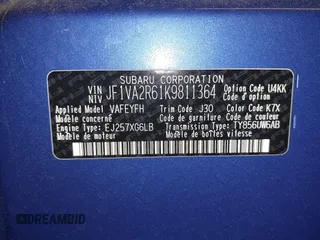 2019 Subaru WRX STI with VIN JF1VA2R61K9811364, listed as a IAAI auction lot 42080161 with 80,620 mi miles and . Bid and sale history available at DreamBid. Image 17.