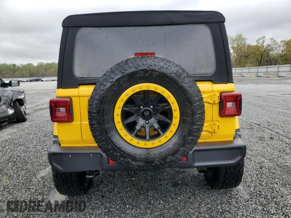 2019 Jeep Wrangler Unlimited Sahara with VIN 1C4HJXEN2KW523906, listed as a Copart auction lot 50950035 with 98,013 mi miles and Salvage Title. Bid and sale history available at carsss.com. Image 6.