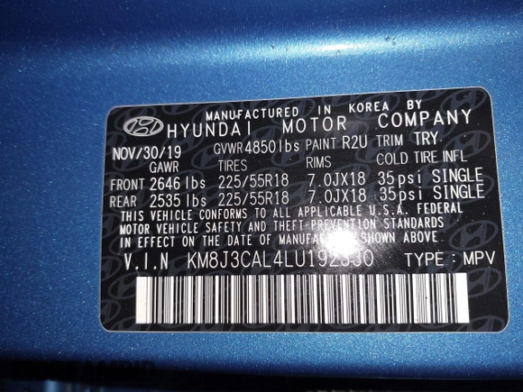 2020 Hyundai Tucson SEL z VIN KM8J3CAL4LU192330, wystawiony jako IAAI lot #41915238 z przebiegiem 53 472 mil mil oraz . Historia ofert i sprzedaży dostępna na DreamBid. Obrazek 9.