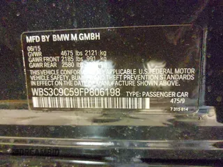 2015 BMW M3 z VIN WBS3C9C59FP806198, wystawiony jako IAAI lot #41339037 z przebiegiem 89 610 mil mil oraz . Historia ofert i sprzedaży dostępna na DreamBid. Obrazek 9.