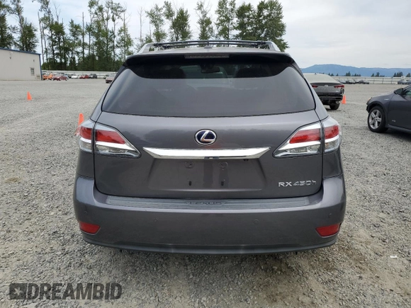 2013 Lexus RX 450h with VIN JTJBC1BA3D2437218, listed as a Copart auction lot 61054025 with 114,662 mi miles and Salvage title. Bid and sale history available at DreamBid. Image 6.