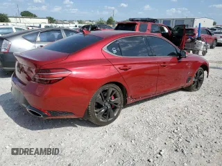 2023 Genesis G70 3.3T with VIN KMTG54TE1PU128010, listed as a Copart auction lot 67628944 with 11,307 mi miles and Salvage Title. Bid and sale history available at carsss.com. Image 3.