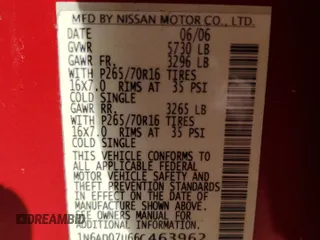 2006 Nissan Frontier SE with VIN 1N6AD07U66C463962, listed as a Copart auction lot 48225945 with 167,447 mi miles and Salvage title. Bid and sale history available at DreamBid. Image 12.
