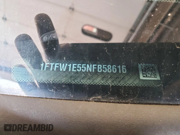 2022 Ford F-150 XL with VIN 1FTFW1E55NFB58616, listed as a IAAI auction lot 42853859 with 80,909 mi miles and . Bid and sale history available at DreamBid. Image 2.