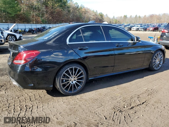 2015 Mercedes-Benz C 300 with VIN 55SWF4JB1FU053332, listed as a Copart auction lot 78577674 with 106,445 mi miles and Salvage Title. Bid and sale history available at carsss.com. Image 3.