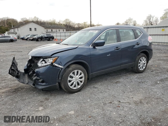 2016 Nissan Rogue S with VIN KNMAT2MV1GP602792, listed as a Copart auction lot 52709285 with 47,308 mi miles and Salvage Title. Bid and sale history available at carsss.com. Image 1.