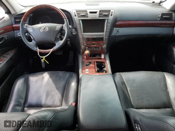 2008 Lexus LS 460 with VIN JTHBL46F985071147, listed as a Copart auction lot 61249795 with 104,373 mi miles and Salvage title. Bid and sale history available at DreamBid. Image 8.