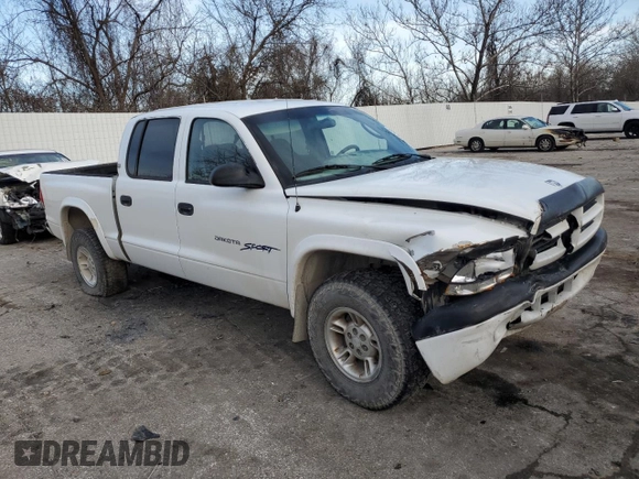 2000 Dodge Dakota Sport with VIN 1B7GG2AN2YS794418, listed as a Copart auction lot 85049154 with 165,444 mi miles and Salvage Title. Bid and sale history available at carsss.com. Image 4.