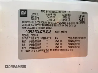 2010 Chevrolet Silverado 1500 Work Truck with VIN 1GCPCPEX4AZ254036, listed as a Copart auction lot 55050405 with Not Provided miles and Clean Title. Bid and sale history available at DreamBid. Image 12.