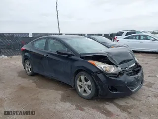 2013 Hyundai Elantra GLS PZEV with VIN KMHDH4AE0DU949943, listed as a IAAI auction lot 41936762 with 79,401 mi miles. Bid and sale history available at carsss.com. Image 1.