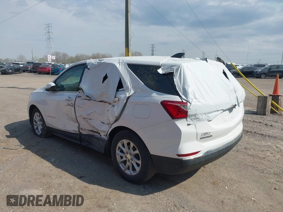 2020 Chevrolet Equinox LT with VIN 3GNAXKEV7LL262385, listed as a IAAI auction lot 41888039 with 53,558 mi miles. Bid and sale history available at carsss.com. Image 3.