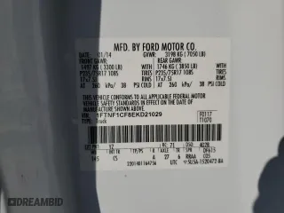 2014 Ford F-150 XL with VIN 1FTNF1CF8EKD21029, listed as a Copart auction lot 89342625 with 131,311 mi miles and Salvage Title. Bid and sale history available at carsss.com. Image 12.