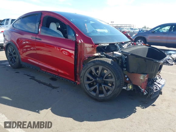 2023 Tesla Model X with VIN 7SAXCBE52PF416278, listed as a IAAI auction lot 42066747 with Not Provided miles and . Bid and sale history available at DreamBid. Image 1.