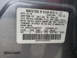 2018 Infiniti Q70 Luxe with VIN JN1BY1PR9JM370727, listed as a Copart auction lot 85170544 with Not provided miles and Clean title. Bid and sale history available at DreamBid. Image 13.