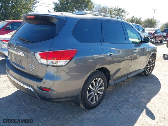 2016 Nissan Pathfinder S with VIN 5N1AR2MNXGC624565, listed as a IAAI auction lot 41213601 with 109,603 mi miles. Bid and sale history available at carsss.com. Image 4.