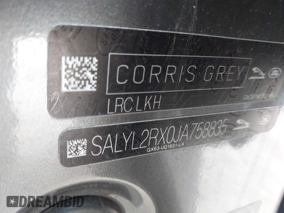 2018 Land Rover Range Rover Velar R-Dynamic SE z VIN SALYL2RX0JA758835, wystawiony jako IAAI lot #41417635 z przebiegiem 84 212 mil mil oraz . Historia ofert i sprzedaży dostępna na DreamBid. Obrazek 9.