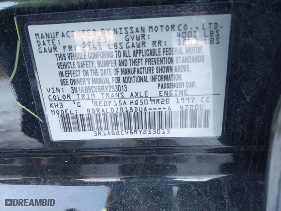 2024 Nissan Sentra SV with VIN 3N1AB8CV8RY253013, listed as a IAAI auction lot 41332593 with 26,078 mi miles. Bid and sale history available at carsss.com. Image 9.
