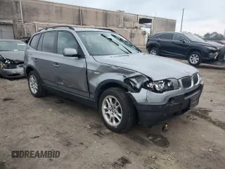 2005 BMW X3 2.5i with VIN WBXPA73465WC50680, listed as a Copart auction lot 81836634 with 0 mi miles and Salvage Title. Bid and sale history available at carsss.com. Image 4.