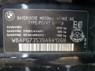 2009 BMW 3 Series 323i z VIN WBAPG73539A641268, wystawiony jako Copart lot #65438134 z przebiegiem 202 480 mil mil oraz Szkoda całkowita • Salvage title. Historia ofert i sprzedaży dostępna na DreamBid. Obrazek 12.