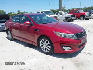 2014 Kia Optima LX with VIN 5XXGM4A75EG329546, listed as a IAAI auction lot 42159226 with 200,963 mi miles. Bid and sale history available at carsss.com. Image 1.