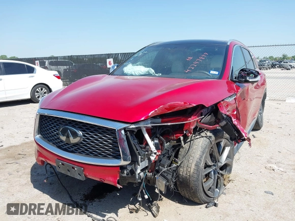 2021 Infiniti QX50 Autograph with VIN 3PCAJ5DB0MF111875, listed as a IAAI auction lot 42247848 with 27,418 mi miles and . Bid and sale history available at DreamBid. Image 2.