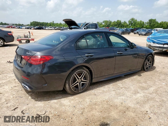 2023 Mercedes-Benz C 300 with VIN W1KAF4HB0PR127231, listed as a Copart auction lot 62593405 with 33,621 mi miles and Salvage title. Bid and sale history available at DreamBid. Image 3.