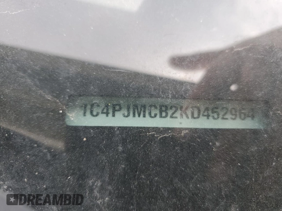 2019 Jeep Cherokee Latitude with VIN 1C4PJMCB2KD452964, listed as a Copart auction lot 55330155 with 207,024 mi miles and Clean Title. Bid and sale history available at carsss.com. Image 14.