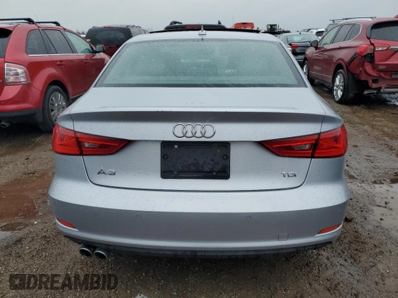 2015 Audi A3 2.0 TDI Premium Plus with VIN WAUCJGFF0F1043932, listed as a Copart auction lot 87008694 with 0 mi miles and Salvage Title. Bid and sale history available at carsss.com. Image 6.