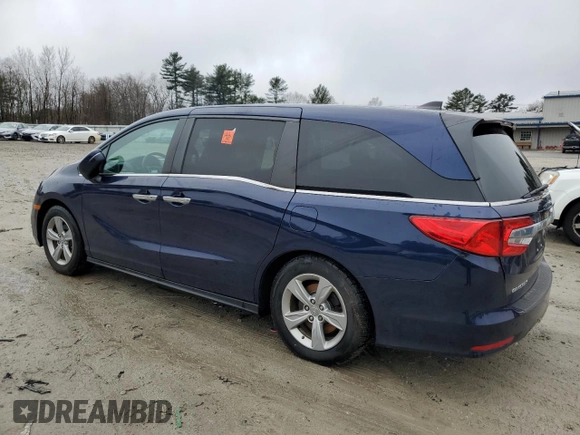 2020 Honda Odyssey EX-L with VIN 5FNRL6H70LB051653, listed as a Copart auction lot 45387985 with 63,747 mi miles and Salvage Title. Bid and sale history available at carsss.com. Image 2.