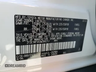 2025 Toyota RAV4 XLE Premium with VIN 2T3C1RFV4SW388253, listed as a Copart auction lot 57723695 with 1,137 mi miles and Salvage title. Bid and sale history available at DreamBid. Image 13.